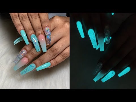 Glow In The Dark Acrylic Nails Freestyle Youtube