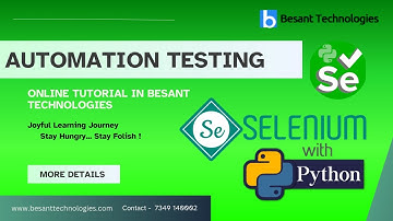 Selenium with Python - Beginner Session | Besant Technologies Online