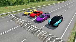 محاكي الحوادث السيارات vs مطبات السرعة الضخمة #3  |  BeamNG Drive | Car Game GTR screenshot 5