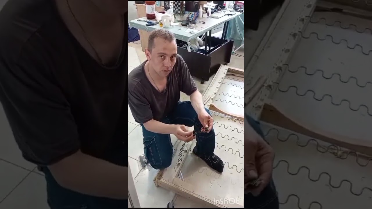 Ремонт дивана с пружинами змейка