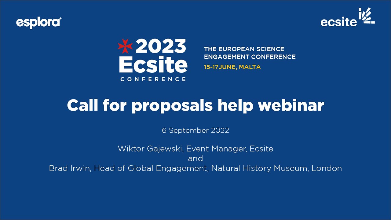 2023 Ecsite Conference - Call for proposals help webinar