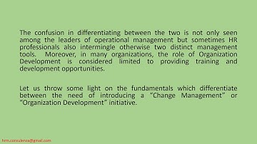 Difference Between Organization Development and Change Management