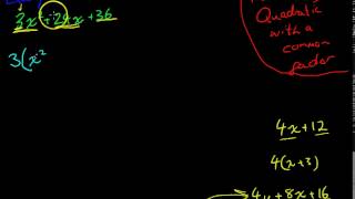 Factorising quadratics with a common factor