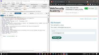 User role can be modified in user profile | Portswigger | Access control Lab 4