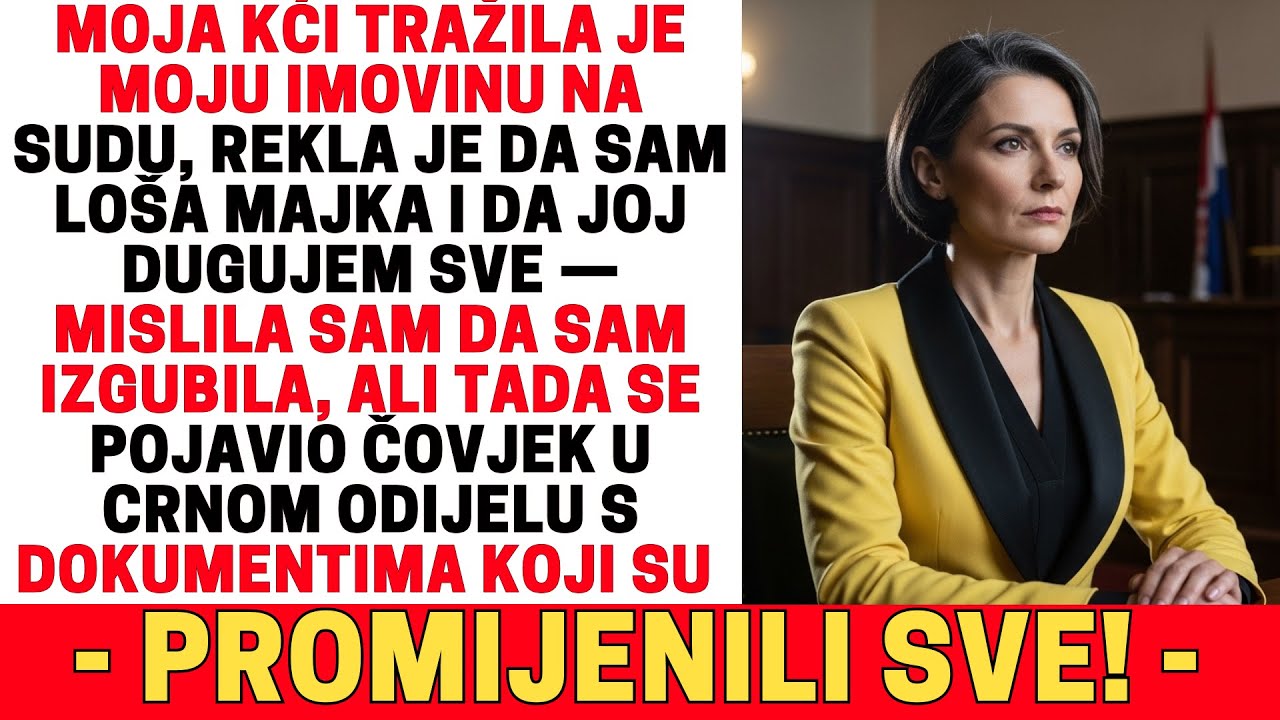 MOJA KĆI TRAŽILA JE MOJU IMOVINU NA SUDU — TADA SE POJAVIO ČOVJEK U CRNOM ODIJELU…