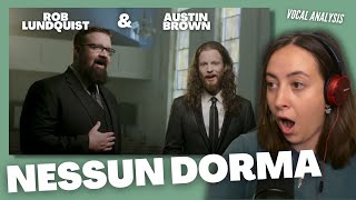 AUSTIN BROWN ROB LUNDQUIST Nessun Dorma | Vocal Coach Reacts (& Analysis) | Jennifer Glatzhofer