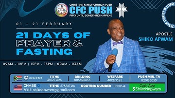 DAY 3 OF THE 21 DAYS OF PRAYER AND FASTING  | FRIDAY AFTERNOON PRAYER | PASTOR MORRIS NKUNA