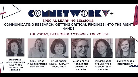 ComNetworkV+ Communicating Research: Getting Criti...