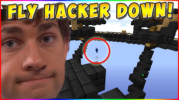 EPIC BOW SHOT ON FLY HACKER! Minecraft` Hypixel Skywars
