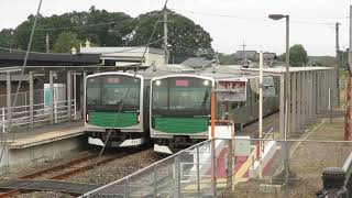 【大金駅】EV-E301系すれ違い発車