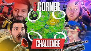 WORLDS FIRST 5 CORNER ALL MYTHIC CHALLENGE w\/ Ninja, Tim \& Sypher! (Fortnite: Battle Royale)