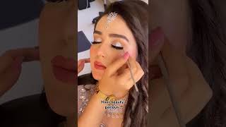 Silver Glittery Eyes With Pink Lipstick