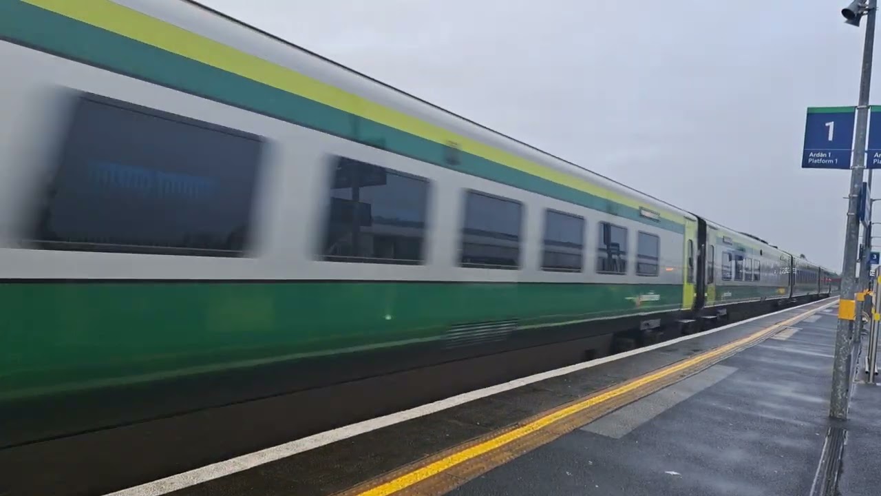 Irish Rail trains departing and passing Newbridge for Heuston and Cork