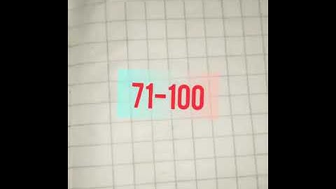 Counting 71 to 100