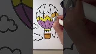 🎈 Montgolfière dans les nuages ☁️✨ | 🎈 Hot air balloon in the clouds ☁️✨ #asmr #coloring #fypシ