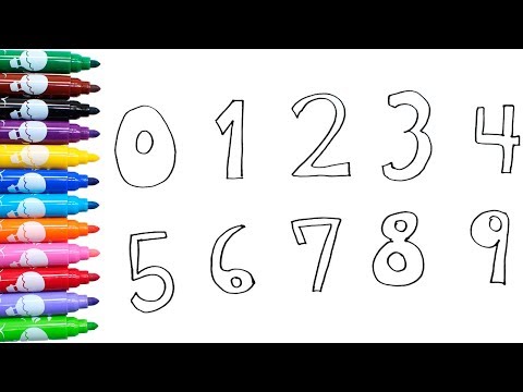 APRENDENDO A DESENHAR E COLORIR OS NÚMEROS! DESENHO PARA CRIANÇA