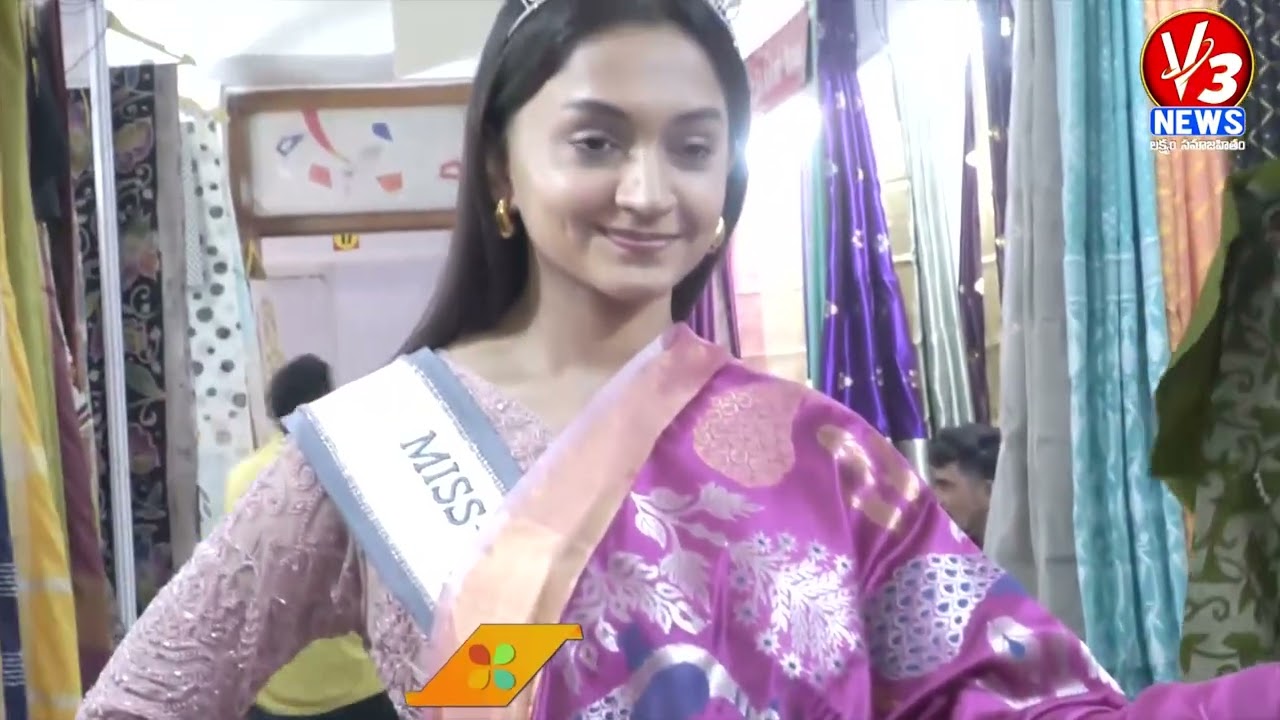 Miss Universe AP 1st runner up Vani Videha Inaugurates Handloom India Expo ||V3 News