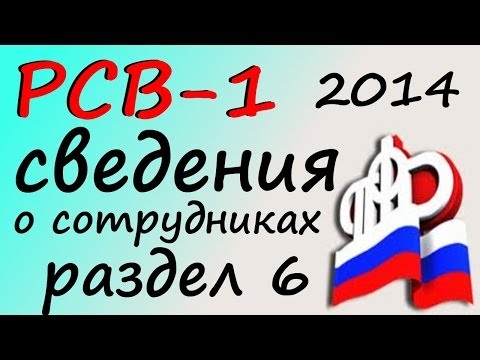 РСВ 1 Заполнение Сведения о сотрудниках раздел 6 бланк РСВ-1 2014 года