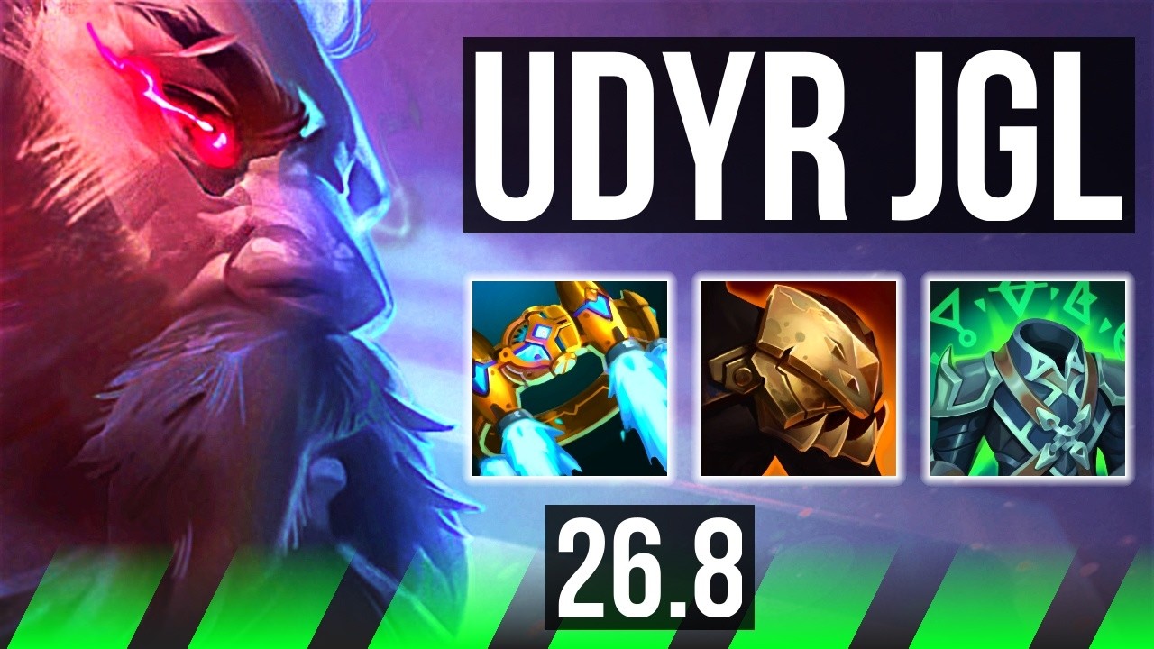 Watch Udyr outplay Viego in Master elo! 
Highlights: Perfect KDA: 15/0/11. 
Learn what runes to use, what items to build, understand how to clear, invade, gank, teamfight, and outplay your opponents as #Udyr. 
/// #LeagueOfLegends high elo replay 
 
Thank you for watching! 
Did you learn something new? Share it in the comments! 
If you liked this video, please leave a thumbs up, if you disliked it, be sure to give me feedback in the comments. I appreciate your support! 
 
~~~| DOMISUMREPLAY |~~~ 
High elo replays for every role and champion. Improve your gameplay. Many uploads per day. 
 
~~~| WATCH MORE |~~~ 
Udyr channel: https://www.youtube.com/channel/UC4LaHCN2dkzn3SHzmssimgQ?sub_confirmation=1 
 
More replays of: 
- Udyr vs Viego: https://www.youtube.com/playlist?list=PL_vj3-K5ekcCwV-59OtdgyuXTHFefEN2j 
- Udyr JUNGLE: https://www.youtube.com/playlist?list=PL_vj3-K5ekcBe5anG88ZVUmD1m0rsCVHI 
 
~~~| MATCH INFO |~~~ 
GAME TYPE: Ranked Solo/Duo 5v5 
REGION: EUW 
AVERAGE RANK: Master 
SEASON: Season 2026 
PATCH: 26.8 
 
~~~| SPECTATED PLAYER |~~~ 
CHAMPION: Udyr 
RANK: Master 
RIOT ID: fwyotfzx # EUW 
OP.GG: https://op.gg/summoners/euw/fwyotfzx-EUW 
RUNES: SORCERY - Arcane Comet, Axiom Arcanist, Celerity, Waterwalking; PRECISION - Legend: Haste, Triumph (Adaptive Force + Adaptive Force + Health Scaling) 
 
~~~| OPPONENT |~~~ 
CHAMPION: Viego 
SKIN: King Viego (Turquoise) 
RANK: Master 
RUNES: PRECISION - Conqueror, Triumph, Legend: Alacrity, Coup De Grace; INSPIRATION - Cosmic Insight, Magical Footwear (Attack Speed + Adaptive Force + Health Scaling) 
 
I am not one of the summoners playing in the matches uploaded to this channel, so I am unfortunately unable to answer questions about decisions made by the summoners in the game. 
 
played at 2026-04-17 06|52|37 (CEST); rec on wd-panther at 2026-04-18 17|14|35 (CEST); mtdt at 2026-04-18 17|57|13 (CEST); EUW-7823137421-JUNGLE-BLUE