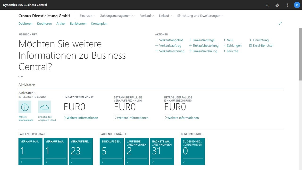 Update Software Gebäudereinigung auf Basis von Dynamics 365 Business Central im Webclient