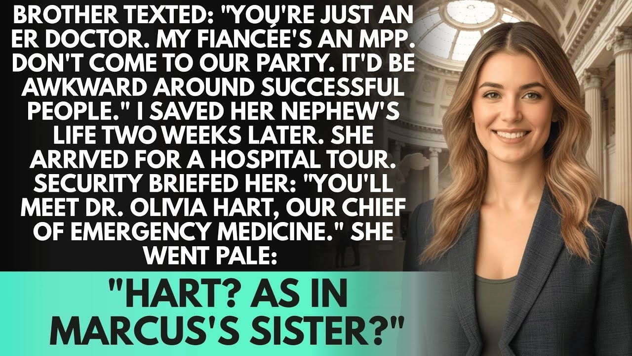 My Brother Uninvited Me For His Politician Fiancée - Then She Toured The Hospital I Run