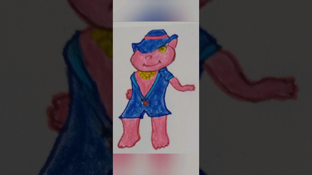 miss pink cat drawing:cartoon noddy