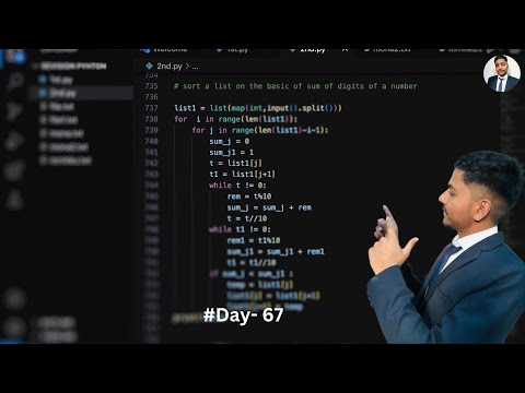 Python program to sort a list on the basic of sum of digits of a number #100daysofcode #codeeveryday
