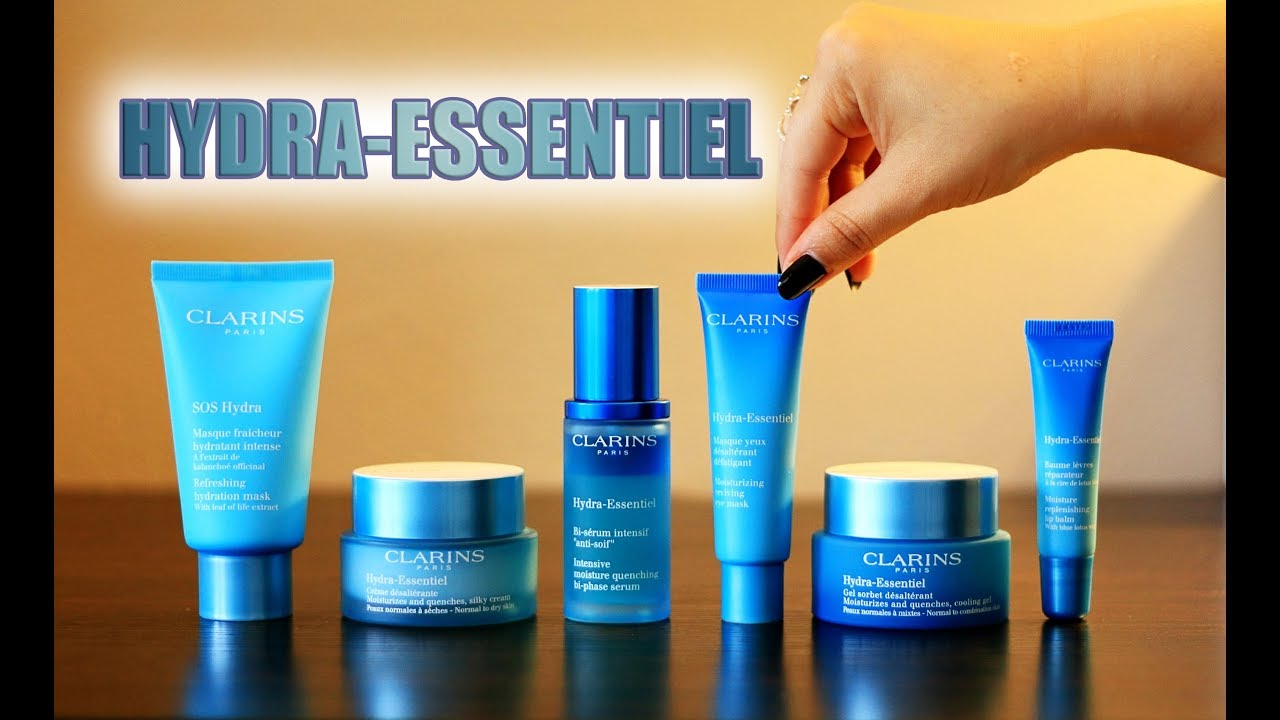 CLARINS HYDRAESSENTIEL LINE Biphase Serum, Eye Mask, SOS Hydra Mask