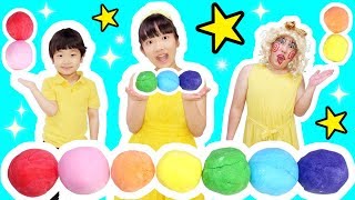 ★食べられるレインボーねんど「おうくん楽しく粘土遊び」★Rainbow clay can be eaten★