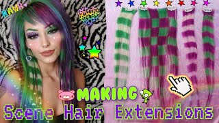 Making Green & Purple SCENE Hair Extensions 💜💚
