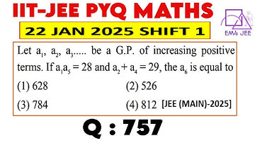 Let a1, a2, a3..... be a G.P. of increasing positive terms. If a1*a5= 28 and a2 + a4 = 29, the a6 is