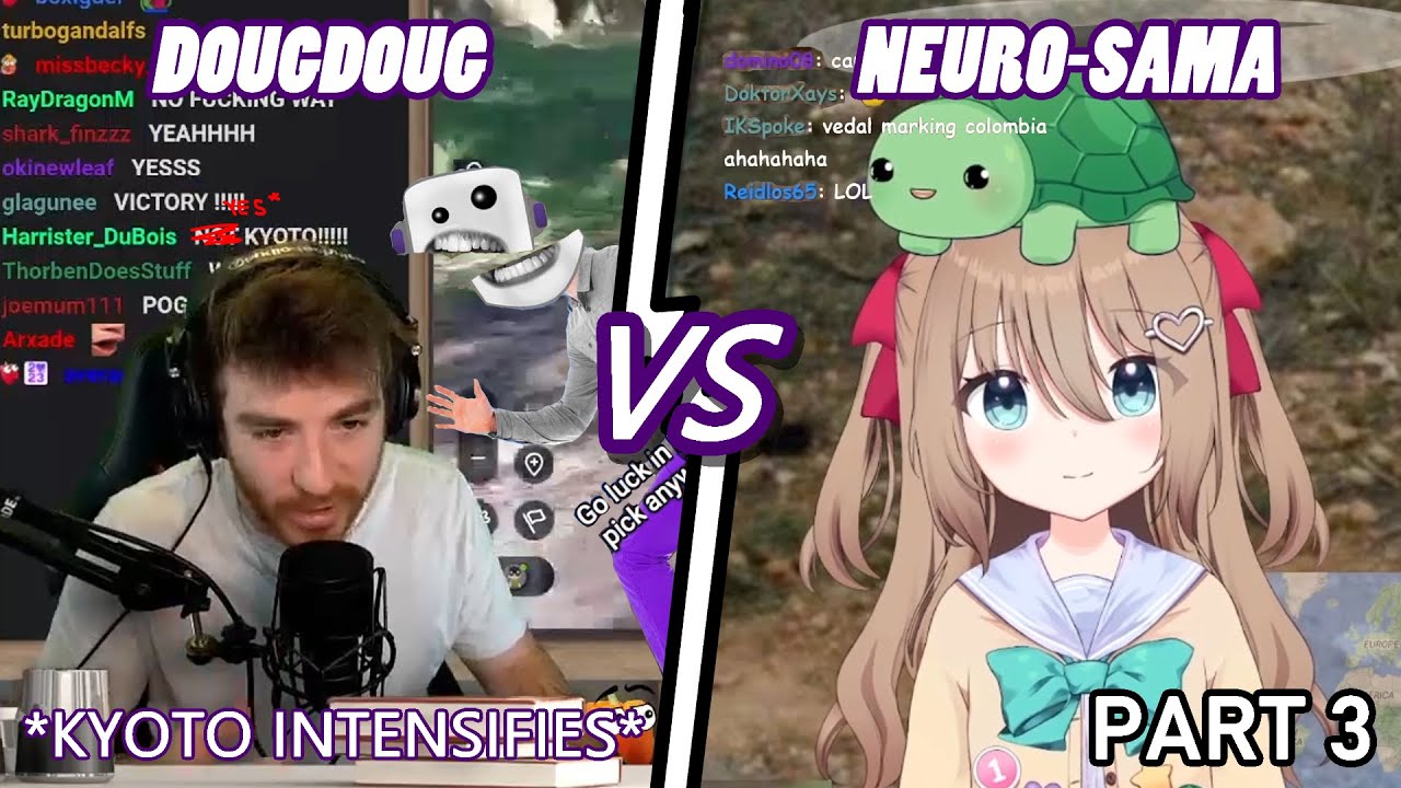 Neuro-sama VS. DougDoug Geoguessr Collab (EDITED/STREAMLINED VOD - BOTH POVS) - PART 3