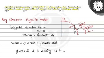 \( \mathrm{P} \) A particle is projected horizontally from the top ...