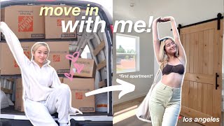 MOVE IN WITH ME ALONE IN LA! 📦 apartment tour, shopping, unpacking, building furniture, + more!