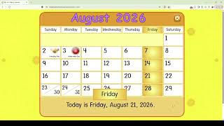 Starfall Daily Calendar - August 21, 2026