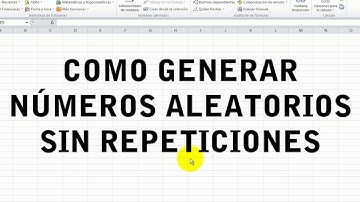 Como generar números aleatorios en EXCEL sin macros