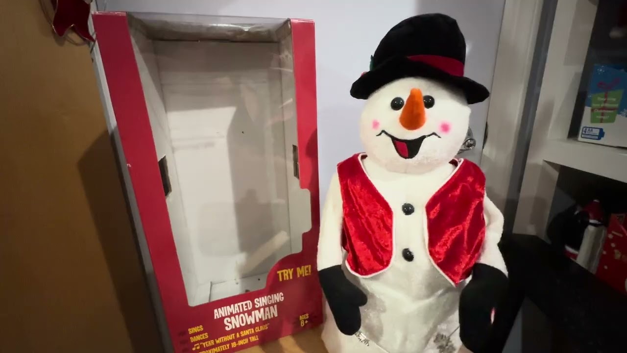 Анимированный поющий снеговик Gemmy 2005 года (тема из мультфильма «Снежный скряга») (12 дней Рож...