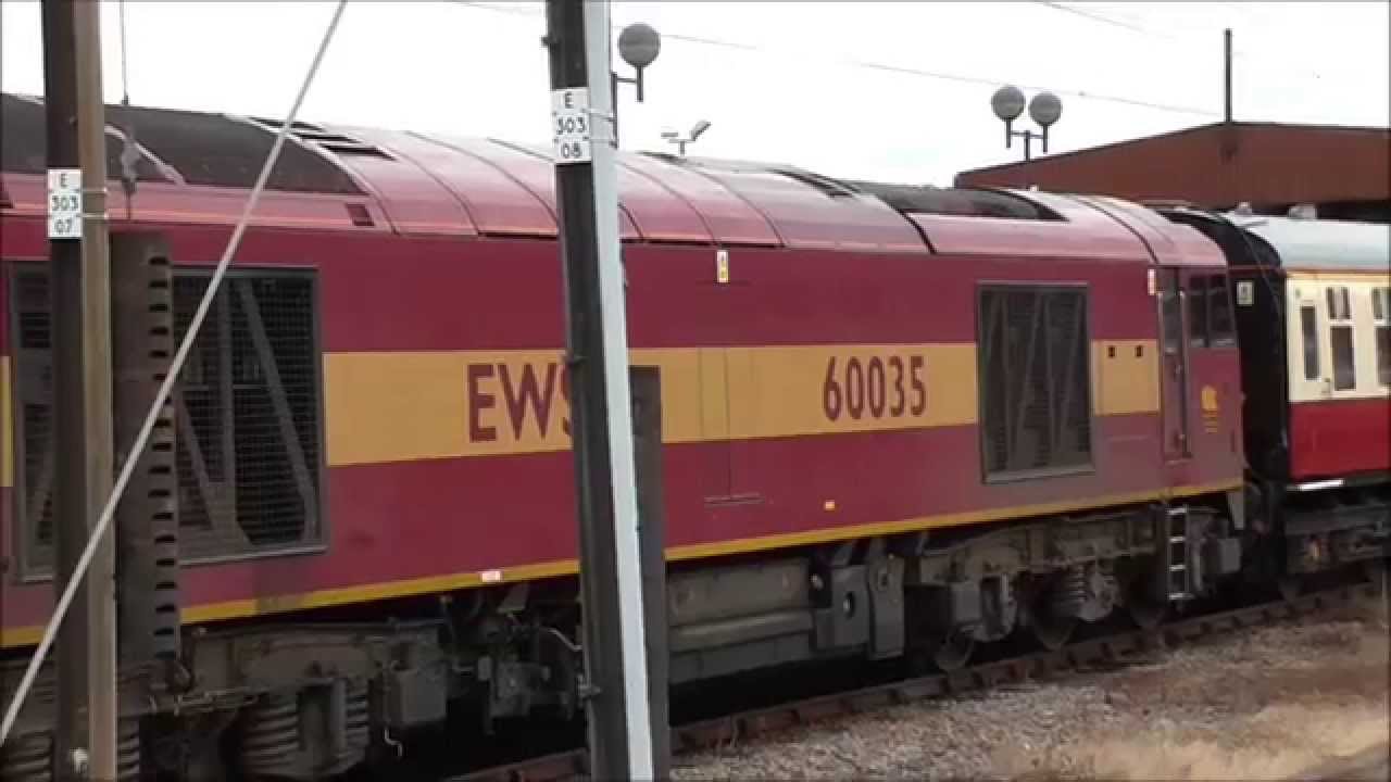 (HD) DB 90028 and 60035 on the Fountains Abbey Yorkshire Detour Charter at York 26 6 14