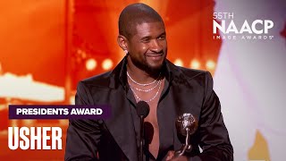 Usher Thanks The Strong Women In His Life Winning The President's Award! | NAACP Image Awards '24