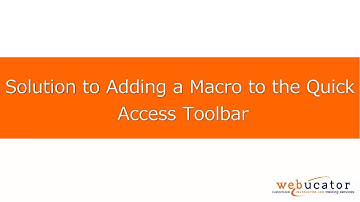 Adding a Macro to the Quick Access Toolbar