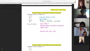 Tuesday, June 15, 2020: " Multi-Step Word Problems on Integers and Rational Numbers"