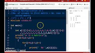 #44 Matrix multiplication | C program | For loop | Matrix | C in Tamil | C for beginners | Multiply