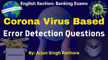 Error Detection Questions Based on CORONA VIRUS | Banking exams| Arjun Singh Rathore