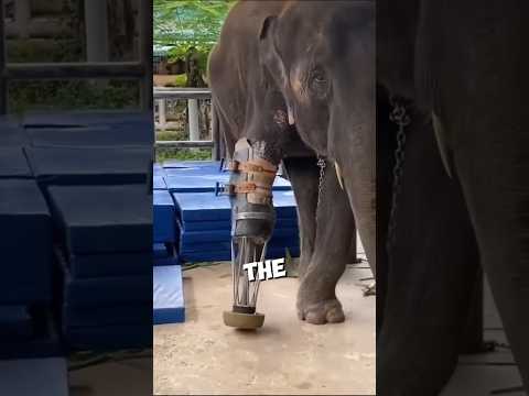 This owner built his elephant a prosthetic leg ❤️ #shorts #animalrescue