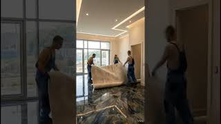 Living Room Epoxy Transformation Dirty Room to Luxury Glass Epoxy Floor Transformation 😱 Satisfying