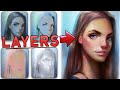 How to render digital art using layers - BRUSHES included - Beginner friendly tutorial