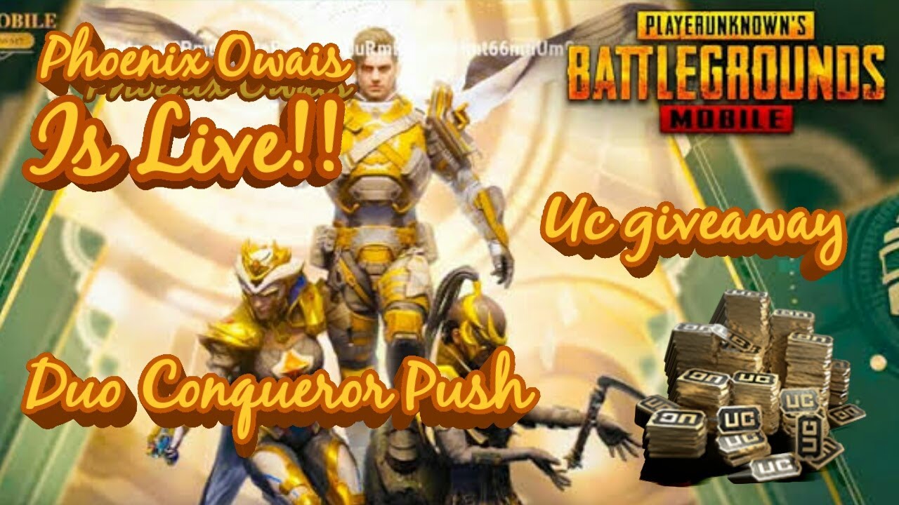 PUBG Mobile Live Uc Giveaway | Duo Conqueror Push | Phoenix Owais - YouTube