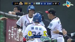 20130926 CPBL 象VS猿 3下 猛胖連線啦! 林泓育這一敲 敲回兩分打點