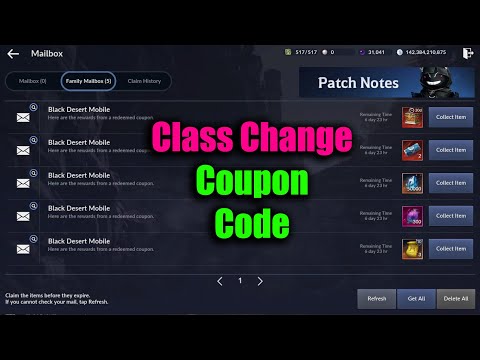 Black Desert Mobile Class Change Coupon Code