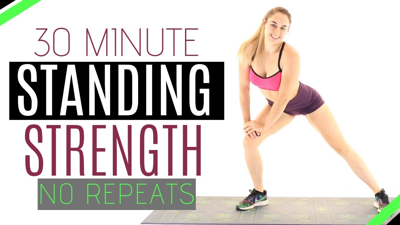 30 MIN NO REPEAT STANDING BODY WEIGHT STRENGTH WORKOUT: No Equipment, Beginner Moves, Low Impact